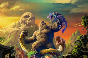 Skull Island Rise Of Kong (1360x768) Resolution Wallpaper