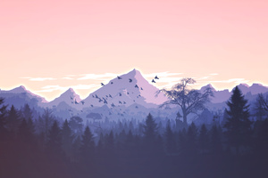 Sky Above Soft Horizon Across Evergreen Forests (1600x1200) Resolution Wallpaper