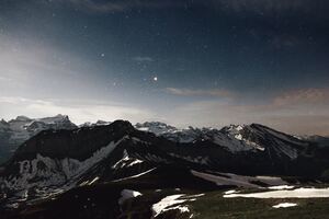 Sky Star Night Snow Mountains Range 5k