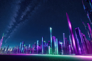Skyscrappers Night Minimal (2560x1700) Resolution Wallpaper