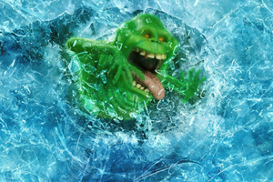 Slimer In Ghostbusters Frozen Empire (320x240) Resolution Wallpaper