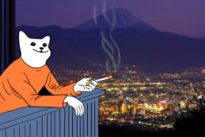 Smoking Cat (1024x768) Resolution Wallpaper