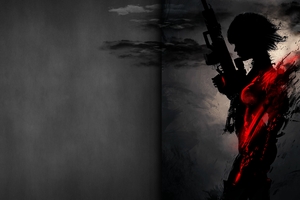 Sniper Artwork Dark Red 4k (2560x1080) Resolution Wallpaper