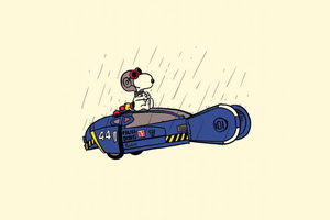 Snoopy X Blade Runner Minimal (1336x768) Resolution Wallpaper