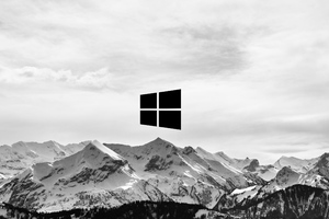 Snow Mountains Windows Logo 5k (1280x1024) Resolution Wallpaper