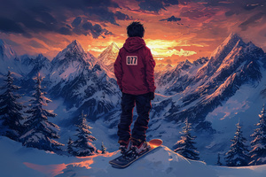 Snowboarder In The Icy Heart Of Winter (1280x800) Resolution Wallpaper