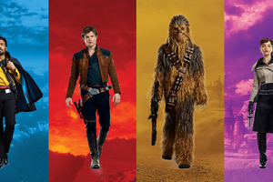Solo A Star Wars Story Characters Poster (1336x768) Resolution Wallpaper