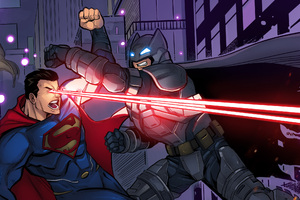 Son Of Krypton Vs Bat Of Gotham Artwork
