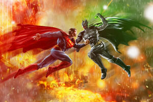 Son Of Krypton Vs Bat Of Gotham (1152x864) Resolution Wallpaper