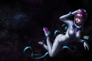 Space Girl Lost In Space (3840x2400) Resolution Wallpaper