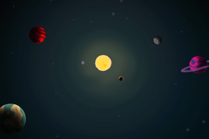 Space Planets Drawing 4k