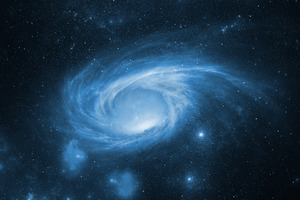 Space Storm Galaxy Blue 4k
