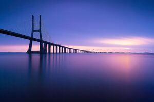 Spanning Serenity Bridge Across The Waters (2048x1152) Resolution Wallpaper