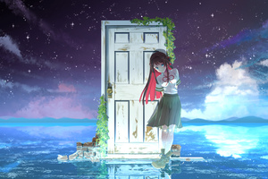 Sparrow Door LockSuzumes Locking Up Wallpaper