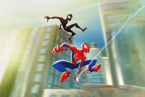 Spider Duo New Dawn Same Symbol (1400x900) Resolution Wallpaper