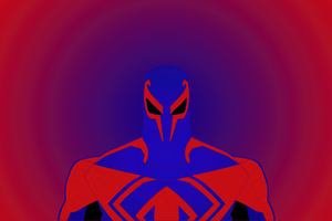 Spider Man 2099 Miguel O Hara Minimal Red 5k (1400x900) Resolution Wallpaper