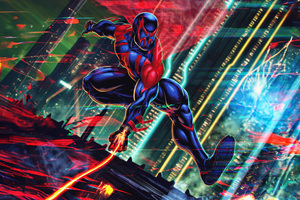 Spider Man 2099 Soaring Quest (5120x2880) Resolution Wallpaper