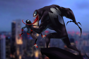 Spider Man And Venom (1024x768) Resolution Wallpaper