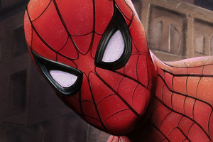 Spider Man Closeup (2048x2048) Resolution Wallpaper