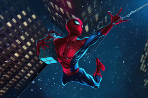Spider Man Dance Across The Sky (5120x2880) Resolution Wallpaper