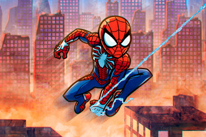 Spider Man Dynamic Pose (1024x768) Resolution Wallpaper