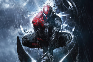 Spider Man Embraces Venoms Power (2560x1024) Resolution Wallpaper