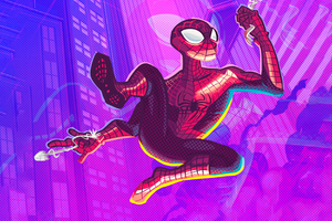 Spider Man Glitch Art Wallpaper