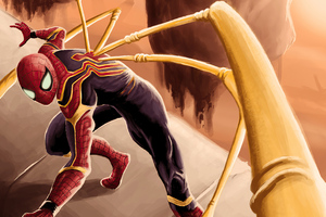 Spider Man Iron Tech Suit 4k (1336x768) Resolution Wallpaper