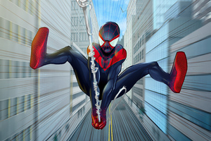 Spider Man Miles Coming Artwork (320x240) Resolution Wallpaper