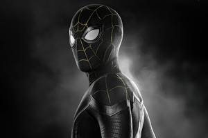 Spider Man No Way Home Black Gold Suit 4k