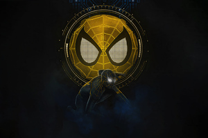 Spider Man No Way Home Gold Black Suit 5k