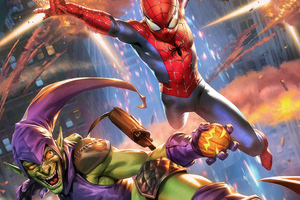 Spider Man Vs Goblin (2560x1600) Resolution Wallpaper