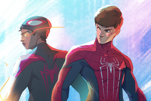 Spider Man With Future Miles Morales (1680x1050) Resolution Wallpaper