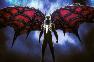 Spider Man With Venom Wings In Spider Man 2 (1360x768) Resolution Wallpaper
