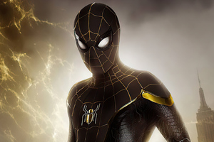 Spider New Suit Gold Wallpaper