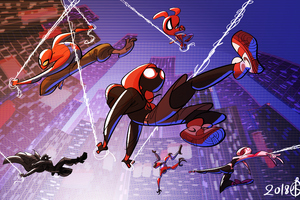 Spider Verse Cartoon Art (1280x800) Resolution Wallpaper