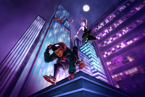 Spider Verse Heroes Strikes (1400x1050) Resolution Wallpaper