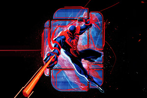 Spiderman 2099 Dark Minimal 5k (5120x2880) Resolution Wallpaper