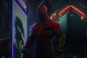 Spiderman 2099 Edge Of Tomorrow (3440x1440) Resolution Wallpaper