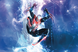 Spiderman 2099 Fighting Crime Before His Time Wallpaper