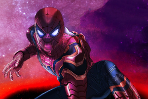 Spiderman 5k Avengers Infinity War (1336x768) Resolution Wallpaper