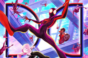 Spiderman Across The Spiderverse Dolby Poster (1680x1050) Resolution Wallpaper