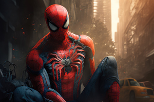 Spiderman Affected (2880x1800) Resolution Wallpaper