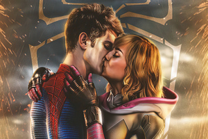 Spiderman And Gwen Stacy Kissing 4k