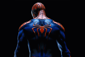 Spiderman Back Spider Logo (1360x768) Resolution Wallpaper