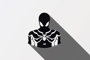 Spiderman Black Suit Minimal 8k Wallpaper