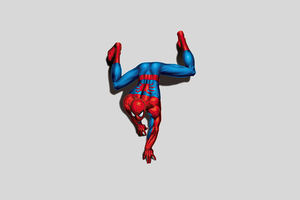 Spiderman Climbing Down Minimal 4k Wallpaper