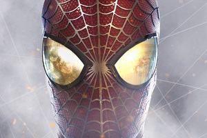 Spiderman Closeup Digital Art (1336x768) Resolution Wallpaper