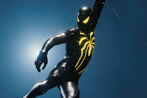 Spiderman Dark Black Suit (320x240) Resolution Wallpaper