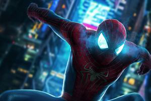Spiderman Eyes Glowing (2560x1080) Resolution Wallpaper